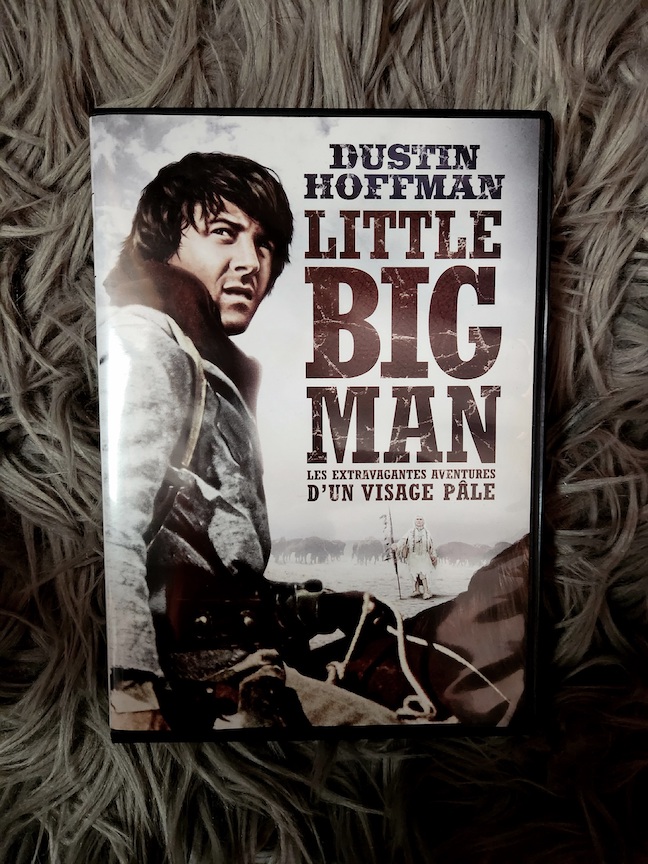 photo of the Little Big Man DVD on a grey faux fur rug