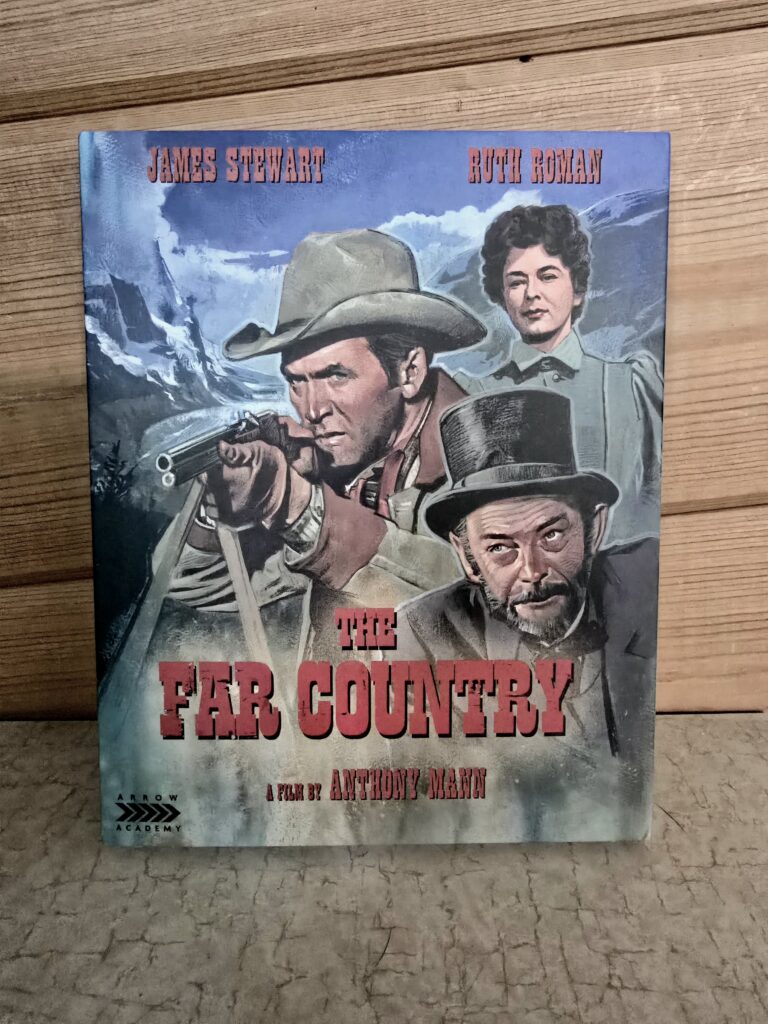 photo of The Far Country DVD against a wood panel wall